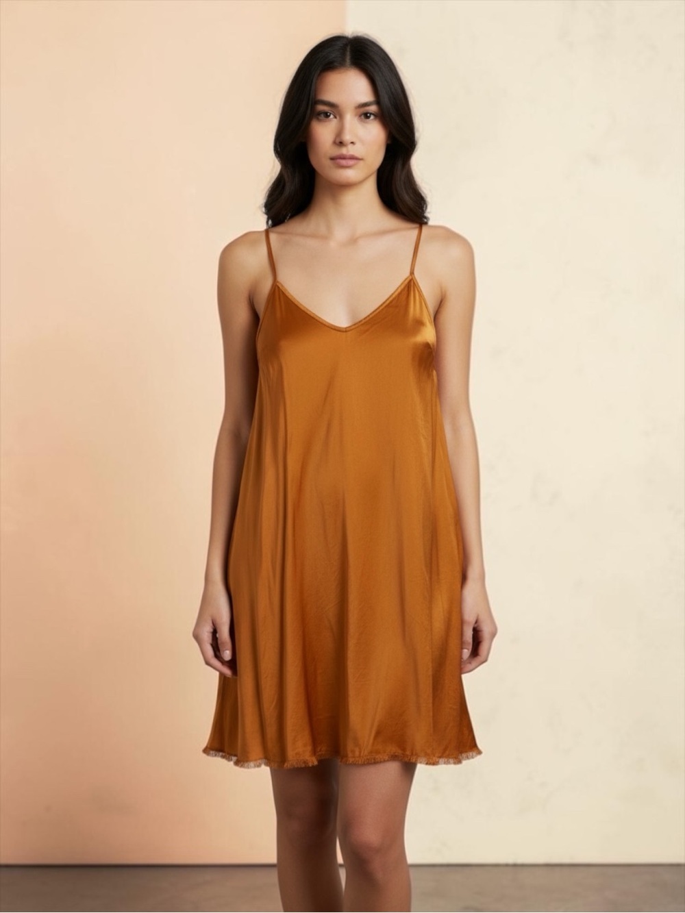 Nation LTD Women’s Short Sonora Satin Slip Dress In Turmeric Size XS